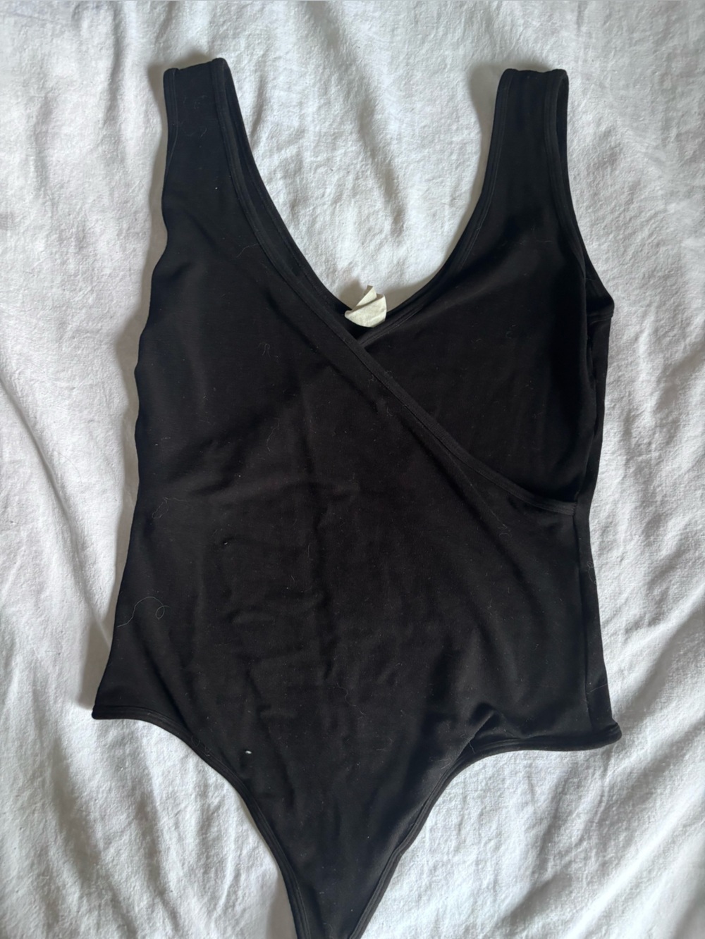 C'est Moi Black Cross Front  Bodysuit Sz OS